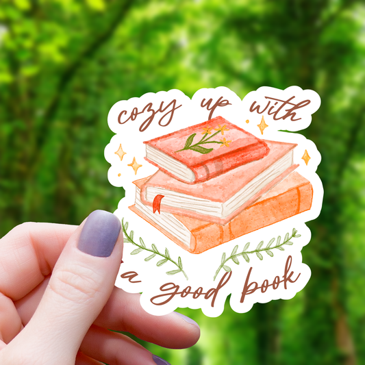 Cozy Up With a Good Book Sticker - 3"