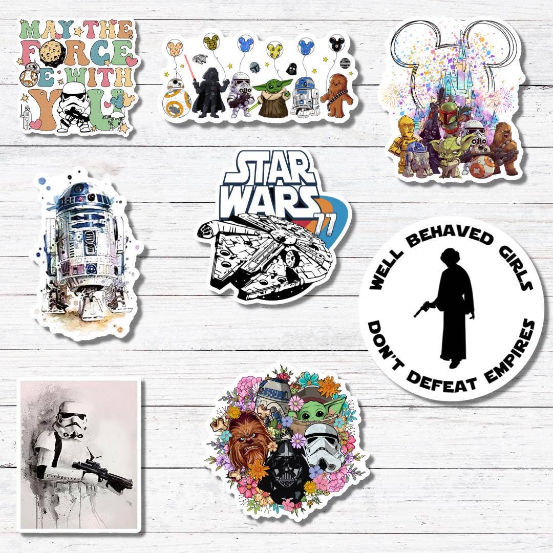 Star Wars with Flowers- Star Wars Sticker/Magnet