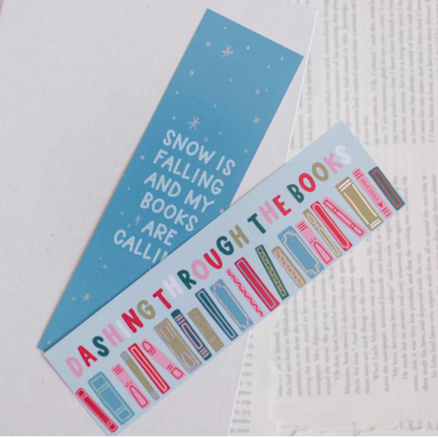 Dashing Through The Books Bookmark Set