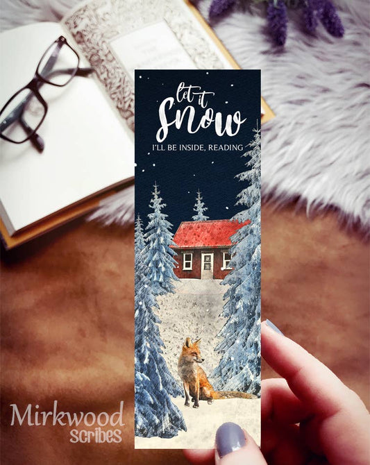 Let it Snow Christmas Watercolor Bookmark