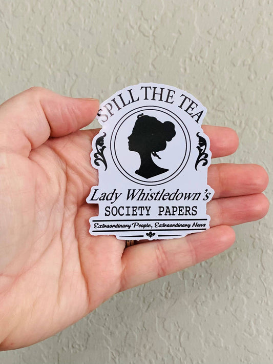 Spill the Tea B&W- Bridgerton Stickers/Magnet