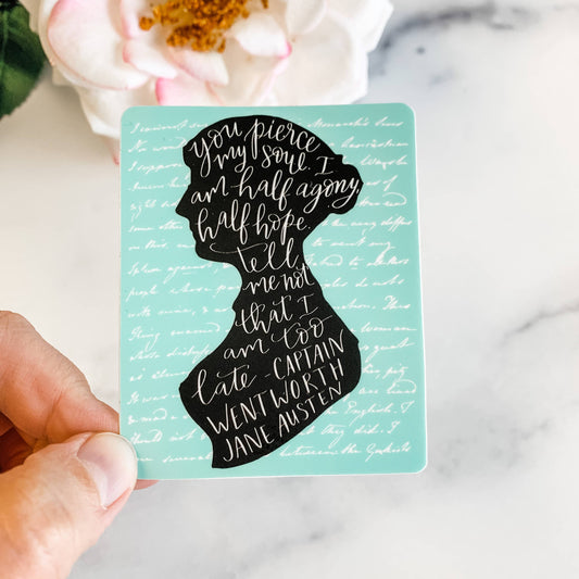 Jane Austen Persuasion Quote Sticker Decal