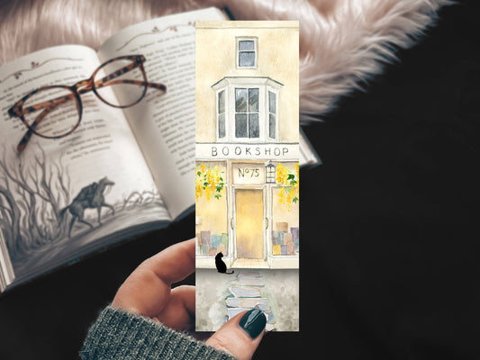 Spring Book Shop Watercolor Bookmark