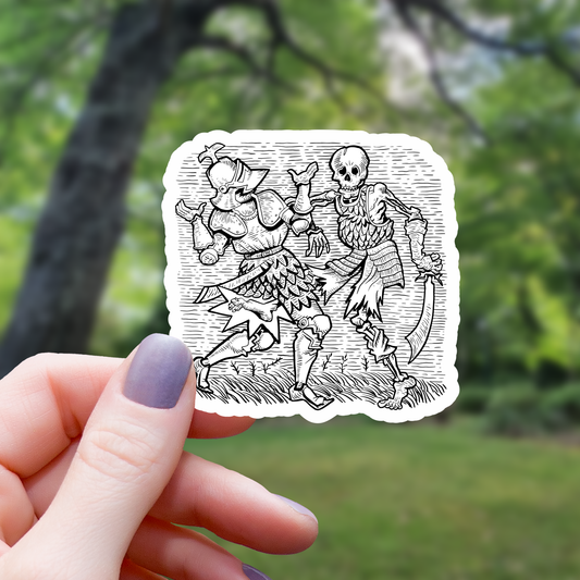 Skeleton Knight Battle Sticker - 3"