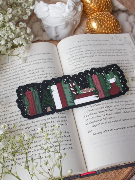 Christmas Bookshelf Die Cut Bookmark | Soft Touch